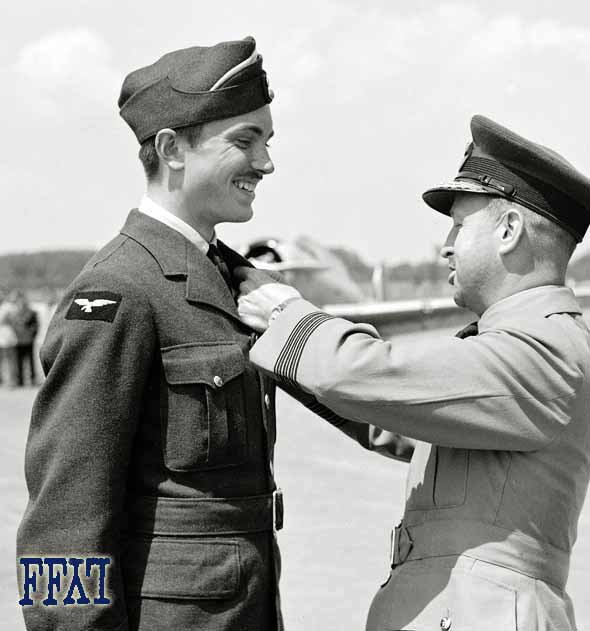 G/C W.A. Curtis Presenting Wings to P/O John G. Magee Author of High Flight